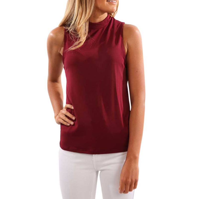 womens sleeveless shirts with collar